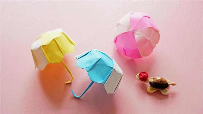 手工折纸小伞制作教程：用纸和心情，DIY一把小伞(1)