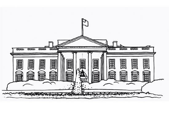 美国白宫的简笔画