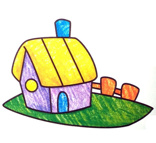 木屋围栏简笔画