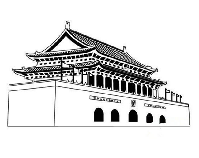 雄伟的天安门简笔画