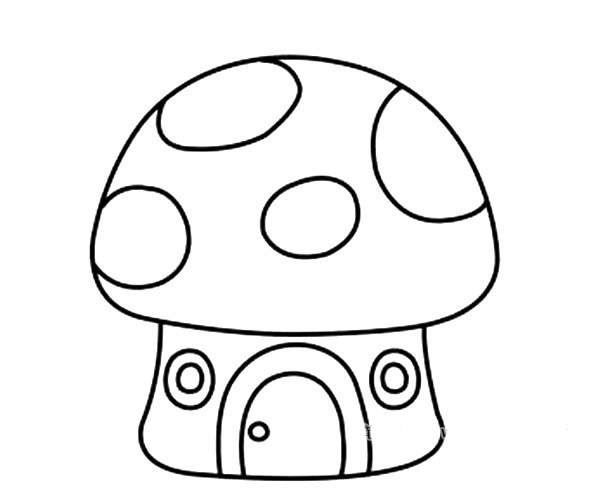 可爱的蘑菇屋儿童简笔画