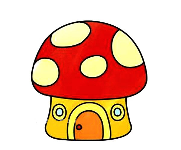 可爱的蘑菇屋儿童简笔画