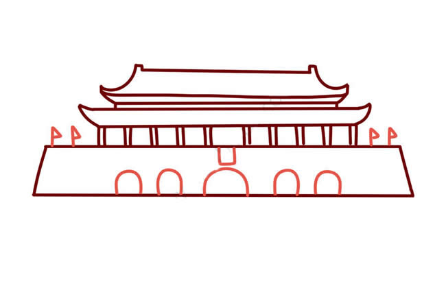 北京天安门儿童简笔画 北京天安门儿童简笔画