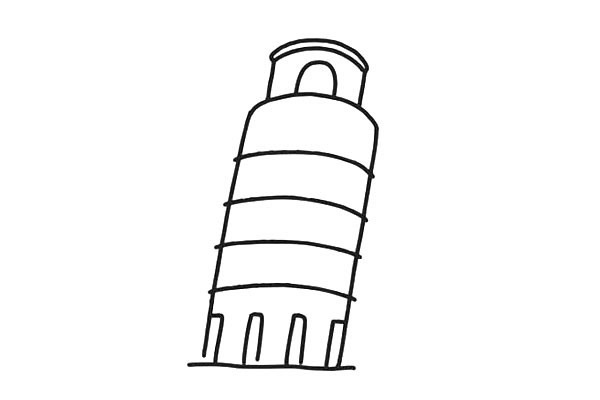 比萨斜塔简笔画