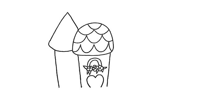 卡通的海上城堡简笔画