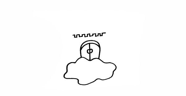 卡通的空中城堡简笔画