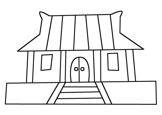 中国古代寺庙简笔画