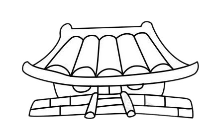 分享几款不同的寺庙简笔画