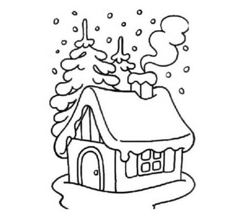 冬天的雪屋简笔画