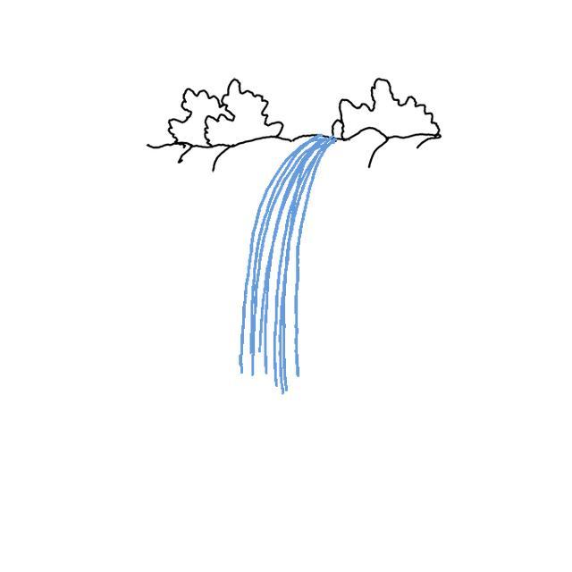 瀑布简笔画步骤详解