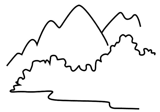 绵延的大山简笔画