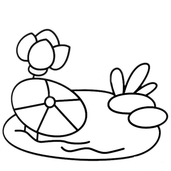 漂亮的池塘风景简笔画