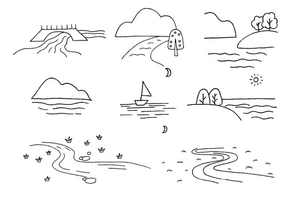 简单的河流简笔画