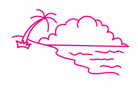 线条简单的海滩简笔画
