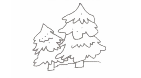 冬天风景简笔画怎么画