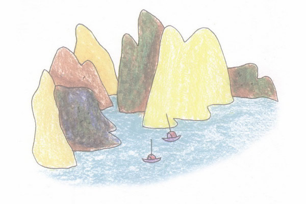 岛屿简笔画的画法