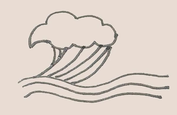 海浪简笔画步骤