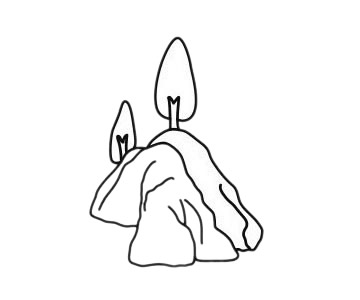 关于山峰的简笔画