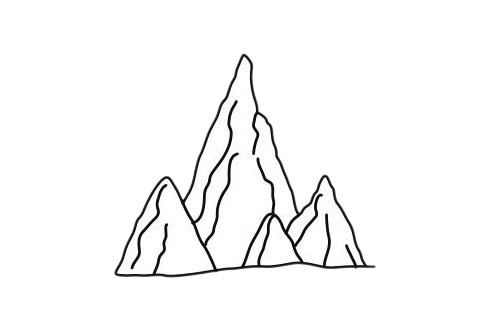 关于山峰的简笔画