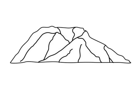 关于山峰的简笔画