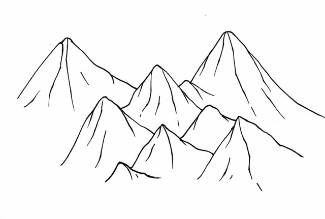 简单的喜马拉雅山简笔画