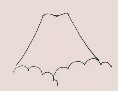 喷发的火山简笔画怎么画
