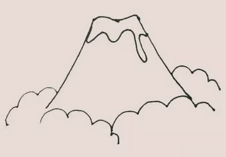 喷发的火山简笔画怎么画