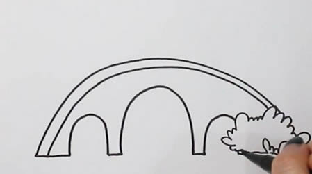 关于小桥流水的风景简笔画