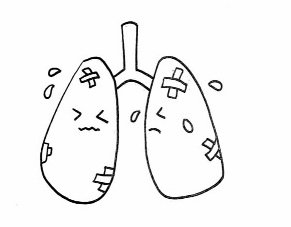 关于肺炎的卡通简笔画