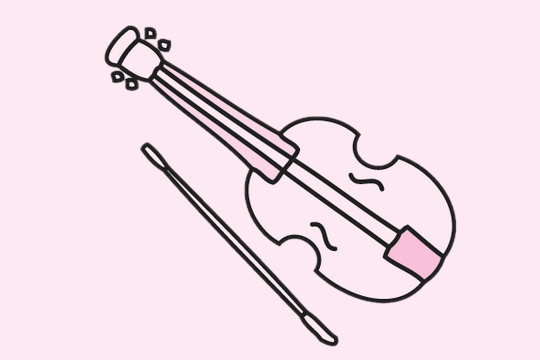 几幅关于小提琴的简笔画