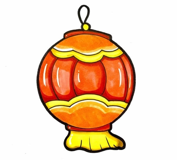 漂亮又简单的灯笼简笔画