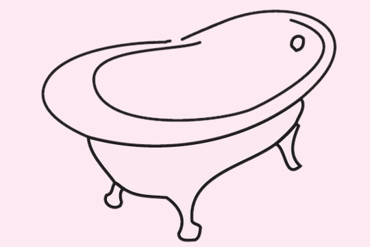 分享几幅关于浴缸的简笔画