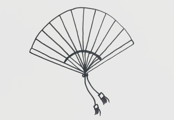 古代扇子简笔画步骤