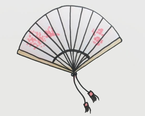 古代扇子简笔画步骤