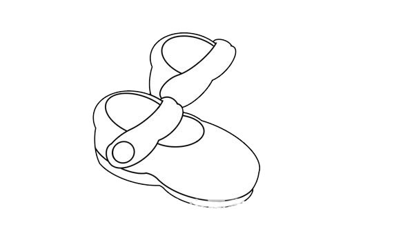 粉色小凉鞋简笔画