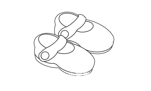 粉色小凉鞋简笔画
