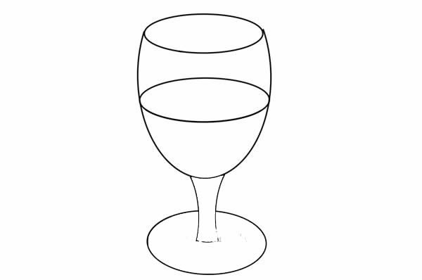 一杯红酒简笔画步骤