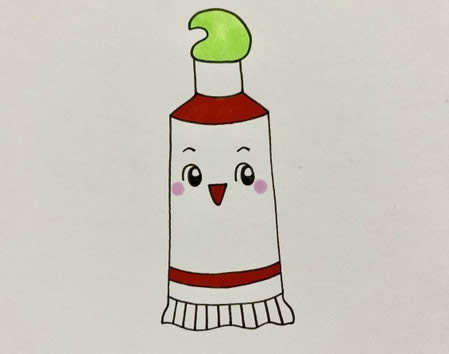 卡通的牙膏简笔画步骤