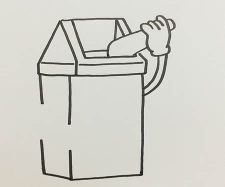 卡通可爱的垃圾桶简笔画
