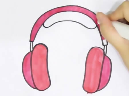 头戴式耳机简笔画怎么画