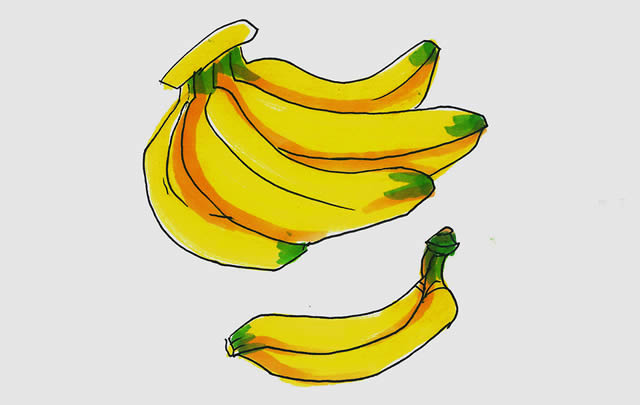 一把新鲜的香蕉简笔画