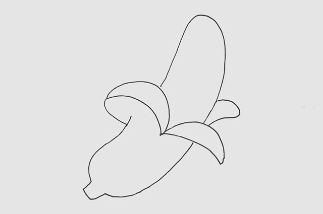 开心的卡通香蕉简笔画教程