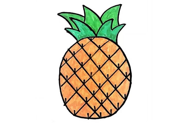 简单漂亮的菠萝简笔画
