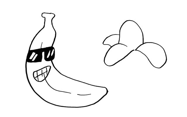 卡通有趣的香蕉简笔画