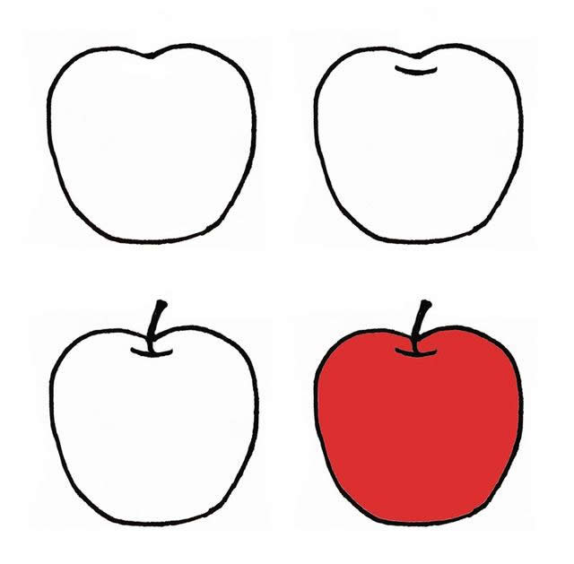 苹果的简单画法