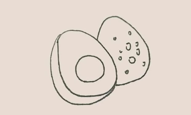 牛油果简笔画步骤