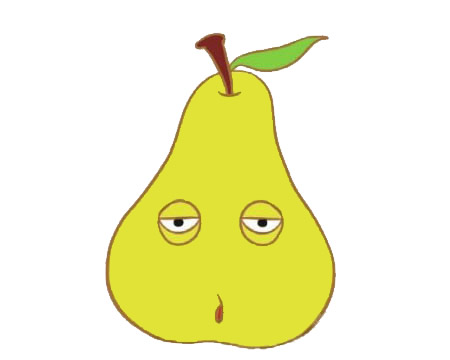 一组卡通可爱的梨子简笔画