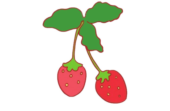 两颗小草莓简笔画