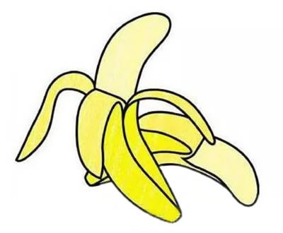 两根剥了皮的香蕉简笔画