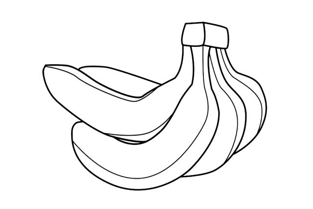 一把香蕉简笔画带涂色